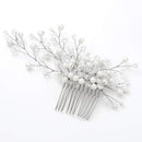 Yean Silver Bridal Hair Comb Pearl Crystal Wedding Hair Piece Fashion Hair Accessories for Women and Girls Yean