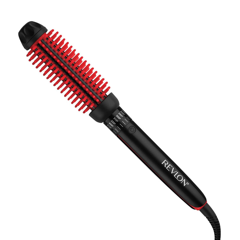 REVLON Silicone Bristle Heated Hair Styling Brush | Fast, Long Lasting Volume for Easy Styling | 1" Barrel for Full Body and Smooth Styles (Black/Pink) Infinity Warehouse