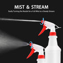 Empty Plastic Spray Bottles 16oz/500ml 2 Pack Professional Heavy Duty Reusable Water Spray Bottle with Adjustable Trigger Sprayer from Fine Mist to Stream for Hair Cleaning Solutions Gardening Plant Vioetry Store