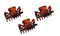Parcelona French Classic Tortoise Shell Brown Very Small 1 1/2" Claw Clips with Tight Spring Set of 3 Girls Hair Jaw Claw Clips Durable Styling Paris Hair Accessories for Women No Slip, Made in France Parcelona