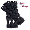 Ombre Kanekalon Braiding Hair 5 Pack Ombre Jumbo Braiding Hair Extensions 24 Inch Jumbo Braid Synthetic Hair for Braiding (5 pack, Black) Angels Beauty Store