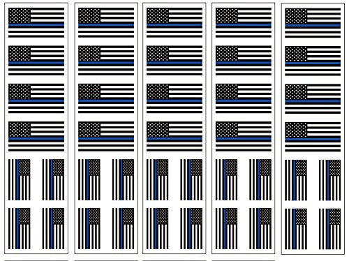 40 Tattoos: Thin Blue Line American Flag: Police & Law Enforcement Support PremiumTT temporary tattoos