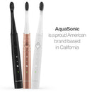 AquaSonic Pulse – Ultra Whitening Electric Toothbrush w Activated Charcoal Whitening Bristles – Sonic Rechargeable Toothbrush – 3 Modes & Smart Timers – Lasts 45 Days – Home & Travel Toothbrush Aquasonic