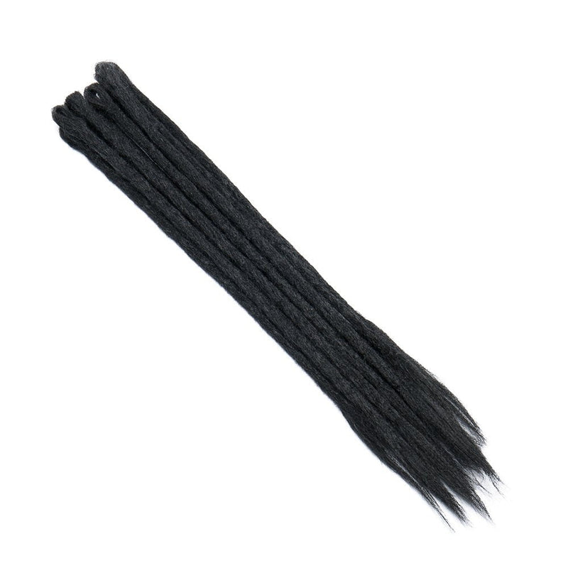20 Inch Handmade Dreadlocks Braids Extensions Faux Locs Crochet Hair 30 strands Dreads Hair Reggae Hip-Pop Hair for Men and Women Black Hairro
