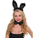 Amscan Bunny Ears Headband, Black Marabou, One Size Fits Most amscan