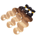 12A Ombre Brazilian Virgin Body Wave Hair 3 Bundles (T1B/30/27,16" 16" 16") Ombre Virgin Brazilian Remy Human Hair Weave Bundles 100% Unprocessed Virgin Remy Hair Bundles 3 Tone Ombre Hair Weft ROYAL IMPRESSION