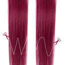 Winsky Burgundy Clip in Colored Hair Extensions 100% Real Human Hair - Straight Highlights Colored Clip on Hairpieces 5 Pieces/Set (18inch, Burgundy) Winsky
