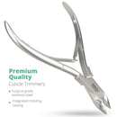 Cuticle Trimmer Professional Cuticle Nippers Stainless Steel Nail Tools Sharp Blades Cuticle Cutter Double Spring Cuticle Clippers for Nail Cuticle Care Pedicure Manicure Tools for Home Spa Salon GREEN ESTETICA