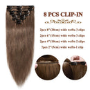 Benehair Clip in Remy Hair Extensions Human Hair Light Brown for Women 20 inch Seamless Clip on Real Hair Skin Weft Clip ins Thin 8pcs Standard Weft Long Straight Hairpieces for Full Head