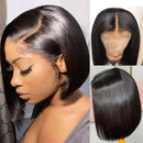 ISEE Hair Short Bob Wigs Human Hair Lace Closure Wigs Brazilian Virgin Human Hair Straight Bob Lace Front Wigs For Black Women Pre Plucked with Baby Hair Natural Black 12 Inch ISEE