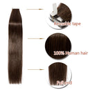 Tape In Hair Extensions Real Human Hair Invisible Seamless Skin Weft Double Side Tape Remy Human Hair Hightlight Balayage Natural Long Straight For Women (20'',30g/20pcs,