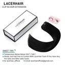 Lacer New Version Thick Hair Extensions Clip in Human Hair Full Head Silky Straight Glam Seamless Clip in Hair Extensions 140g 7pcs Jet Black