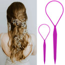 Topsy Tail Hair Tools,TsMADDTs 4 Pcs Hair Braiding Tool Topsy Tail Loop French Braid Loop Tool Topsy Tail Kit with 10pcs Hair Ties, 2 Colors TsMADDTs