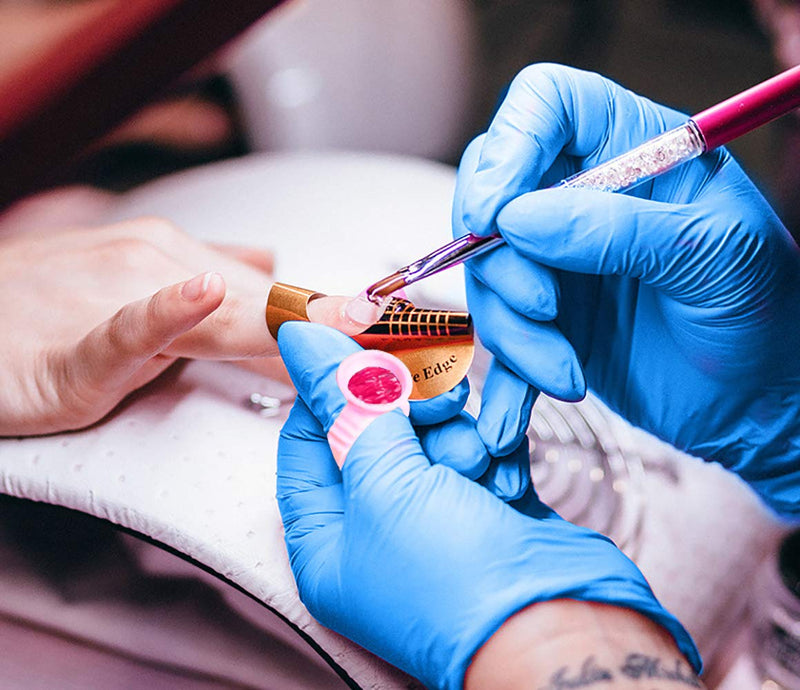 WINMIU 300PCS Disposable Tattoo Lash Glue Rings for Eyelash Extensions, Nail Art Plastic Glue Supplies Rings Cups Holder, Finger Hand Beauty Tools, Pigment Nail Eyelash Glue Ring Holders (Pink) WINMIU