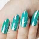 96Pcs Christmas Fake Nails Stiletto Press on Nails Mirror Reflection Medium Length Glue on Nails for Women (No Glue) TMLECE TM