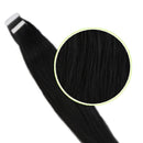 Benehair Seamless Tape in Hair Extensions Dark Black Remy Human Hair for Highlighted 16 inch Straight Professional Tape on Skin Weft Hair Extensions 16inch 30g/20pcs