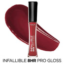 L’Oreal Paris Makeup Infallible 8 Hour Lip Gloss, Comfortable & Hydrating Formula, Rebel Red, 0.5 fl.oz. L'Oreal Paris