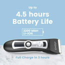 xtava Pro Cordless Hair Clippers and Beard Trimmer - 4.5 Hour Long Life Battery, LCD Display, Titanium and Ceramic Blades - Includes Length Guide Combs, Storage Bag, and Charging Adapter xtava Store