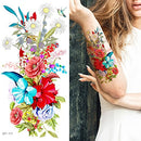 Supperb Temporary Tattoos - Hand drawn Colorful Summer Flower Bouquet II (Set of 2) Supperb