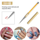 Beetles Nail Art Liner Brushes, Nail Gel Polish Painting Nail Art Design Brush Pen Set Diamond application Rhinestone Handle, Nail Dotting Painting Drawing Pen Sizes 5/7/9/11/20mm, 5Pcs beetles Gel Polish