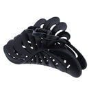 Matte Black 5 inch Large Jaw Clip Hair Claw with leaf design (Motique Accessories) Motique Accessories