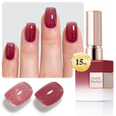 Double Rhythm Translucent Gel Polish Sheer Neutral Natural Light Milky Same Color Same Bottle 15ML Jelly UV Polish Nail Art DIY at Home (Jelly Nude Brown-A1492) Infinity Warehouse