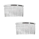 Beadaholique 2-Piece Fancy Hair Combs with Fun Craft Beading Project, 1-1/4-Inch, Silver Beadaholique