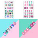 Allstarry 120pcs 5 pack Children Nails Press on Pre-glue Full Cover Glitter Gradient Color Rainbow Short False Nail Kits Lovely Gift for Children Little Girls Nail Art Decoration (Mermaid & Unicorn) Allstarry