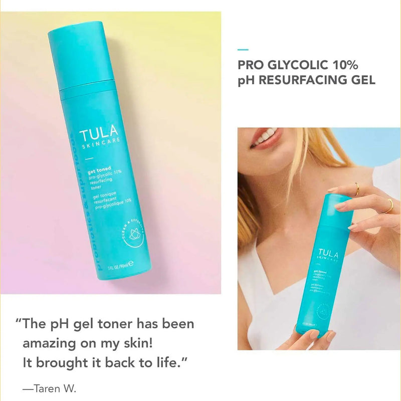 TULA Probiotic Skin Care Get Toned Pro-Glycolic 10% pH Resurfacing Toner | Face Toner to Gently Exfoliate and Hydrate Skin, with Proprietary Blend of Probiotics and Glycolic Acid | 2.7 oz TULA Store