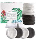 Luxury Bamboo Reusable Makeup Remover Pads, NYC, USA Brand (14 Pack), Four Layer Face Pads with Pocket - White and Grey Reusable Bamboo Face Pads - Eco-Conscious Makeup Remover Pads - Includes Mesh Washing Bag TAYVADA Store
