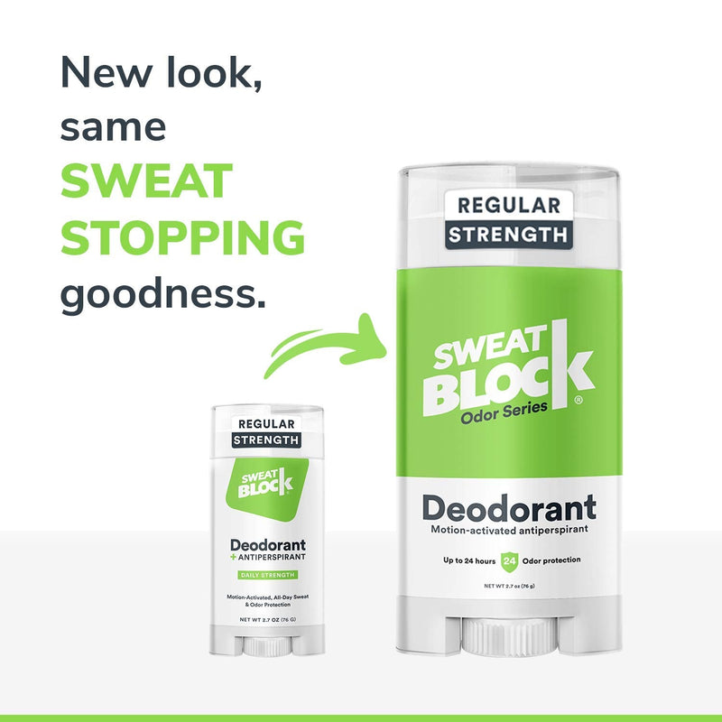 SweatBlock Deodorant Antiperspirant for Men and Women, Regular Strength, Solid (3-Pack) SweatBlock Store