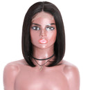 Unice Hair Blunt Cut Bob Human Hair Closure Wig for Black Women, Brazilian Remy Straight Hair Short 4x4 Lace Closure Wigs With Baby Hair 150% Density UNICE Store