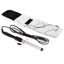 Bluecell Heat Resistant Neoprene Curling Iron Holder Cover Bag Flat Iron Curling Wand Travel Case Pouch 15 x 5 Inches,White Marble Pattern Bluecell World