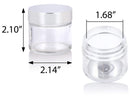 2 oz Clear Thick Glass Straight Sided Jar with Silver Metal Overshell Lid (6 Pack) Empty Storage Containers JUVITUS