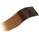 22"/22 inch 160g Double Weft Clip in Remy Human Hair Extensions Grade 7A Quality Full Head Thick Thickened Long Straight 8pcs 18clips Highlighted,Dark Brown to Light Brown MY-LADY