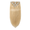 Double Weft 100% Remy Human Hair Extensions Clip in Grade 7A Quality Full Head Thick Thickened Long Short Straight 8pcs 18clips 10" / 10 inch 110g
