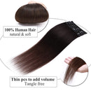 20 inch Rooted Clip in Remy Human Hair Extensions Ombre Black Brown for Women Seamless Light Balayage Clip on Real Hair Skin Weft Clip ins Highlighted 8pcs Hairpiece Short Straight Full Head Hair Weft Benehair