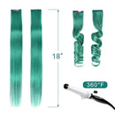 Winsky Teal Hair Extensions Clip in Human Hair - 100% Straight Party Highlights Clip on Colored Hair Extensions 5 Pieces/Set (18inch,Teal) Winsky