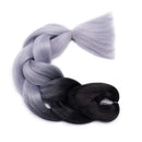 24 Inch Jumbo Braids Hair Extensions Ombre High Temperature Synthetic Hair African Rainbow Box Braiding Hair for Senegal Twist 100g/pack 2 Tones Black/Grey 5 Packs Hairro Store