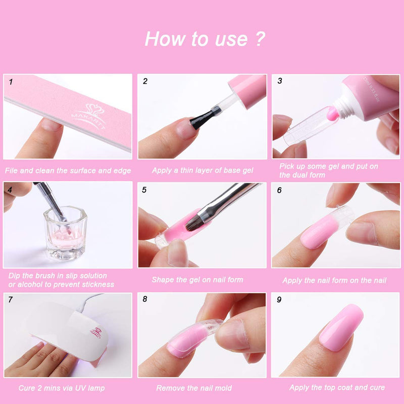 Makartt Poly Nail Gel 30ML Pink Strawberry Jelly Pink Builder Nail Gel Hard Gel for Nails Beauty Gift Sets Gel Nail Builder Trendy Nail Art Design Salon Nail Easy DIY at Home P-91 Makartt