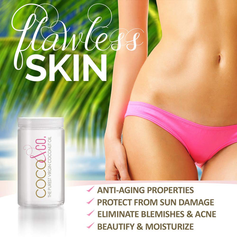 COCO & CO. Organic Pure Extra Virgin Coconut Oil for Hair & Skin, Beauty Grade - Mini Jar, 2oz (8oz + 2oz Travel Combo) COCO&CO