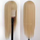 Maycaur Blonde Synthetic Hair Wigs with Full Bangs