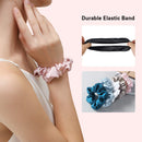 ZIMASILK 100% Mulberry Silk Hair Scrunchies, Best for Women and Girls’Hair.19MM Elastic Hair Bands for Ponytail Holder.Gentle and No hurt.(3 Pack,Light Blue,Black,Peacock Blue) ZIMASILK Store