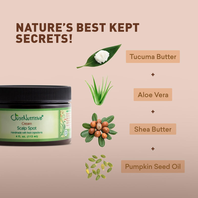 Bald Spot Hair Growth Cream | Scalp Treatment for Receding Hair | For Men and Women | Just Nutritive | 4 Oz Infinity Warehouse