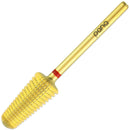Upgraded PANA Volcano Nail Carbide Bit - Two Way Rotate use for Both Left and Right Handed use - Fastest remove Acrylic or Gel – For Manicure Drill Machine - 3/32" (Fine - F, GOLD) PANA