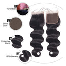 Brazilian Body Wave Virgin Hair Bundles with Lace Closure(16 18 20with14closure) Human Hair Unprocessed Body Wave Hair with Closure 4X4 Lace Free Part Natural Black Hair LUXEDIVA Store
