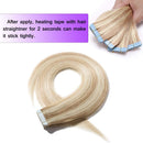 40 Pieces 100g Tape in Human Hair Extensions Highlighted Ash Blonde mixed Bleach Blonde 18 inch Skin Weft Tape on Long Straight Remy Hair Seamless Invisible Double Sided for Women