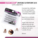 Ardell False Eyelashes Double Up Individuals Knot-Free Long Brown 4 Pack Ardell