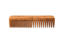Bass Brushes | Grooming Comb | Premium Bamboo Teeth and Handle | Wide Tooth/Fine Tooth Combination | Dark Finish | Model W3 - DB Bass Brushes