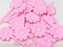Tara Girls Self Hinge Plastic Flower Hair Barrettes 18 Pieces Selection (Light Pink) Tara